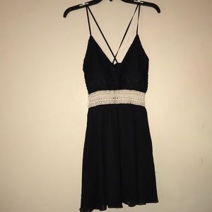 Black Crisscrossed Strap Dress